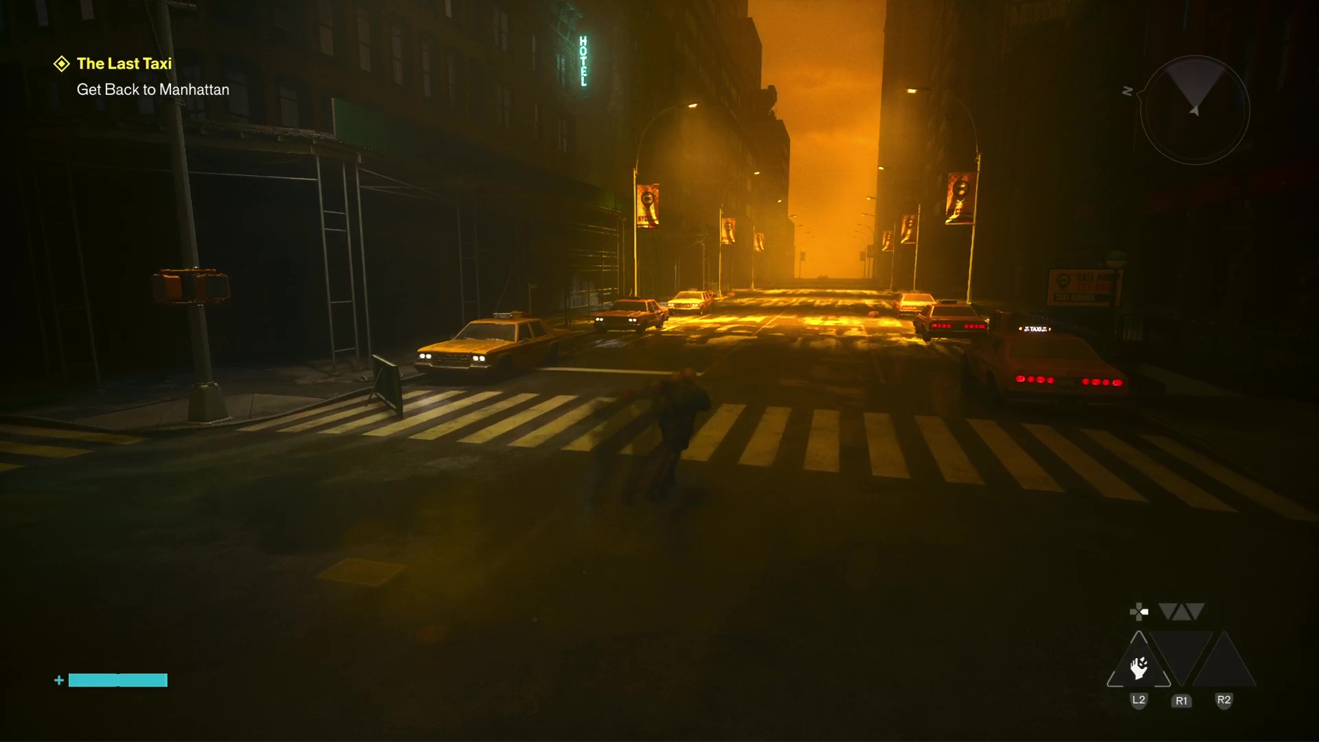 A Threshold street lined with yellow taxis in CONTROL Resonant