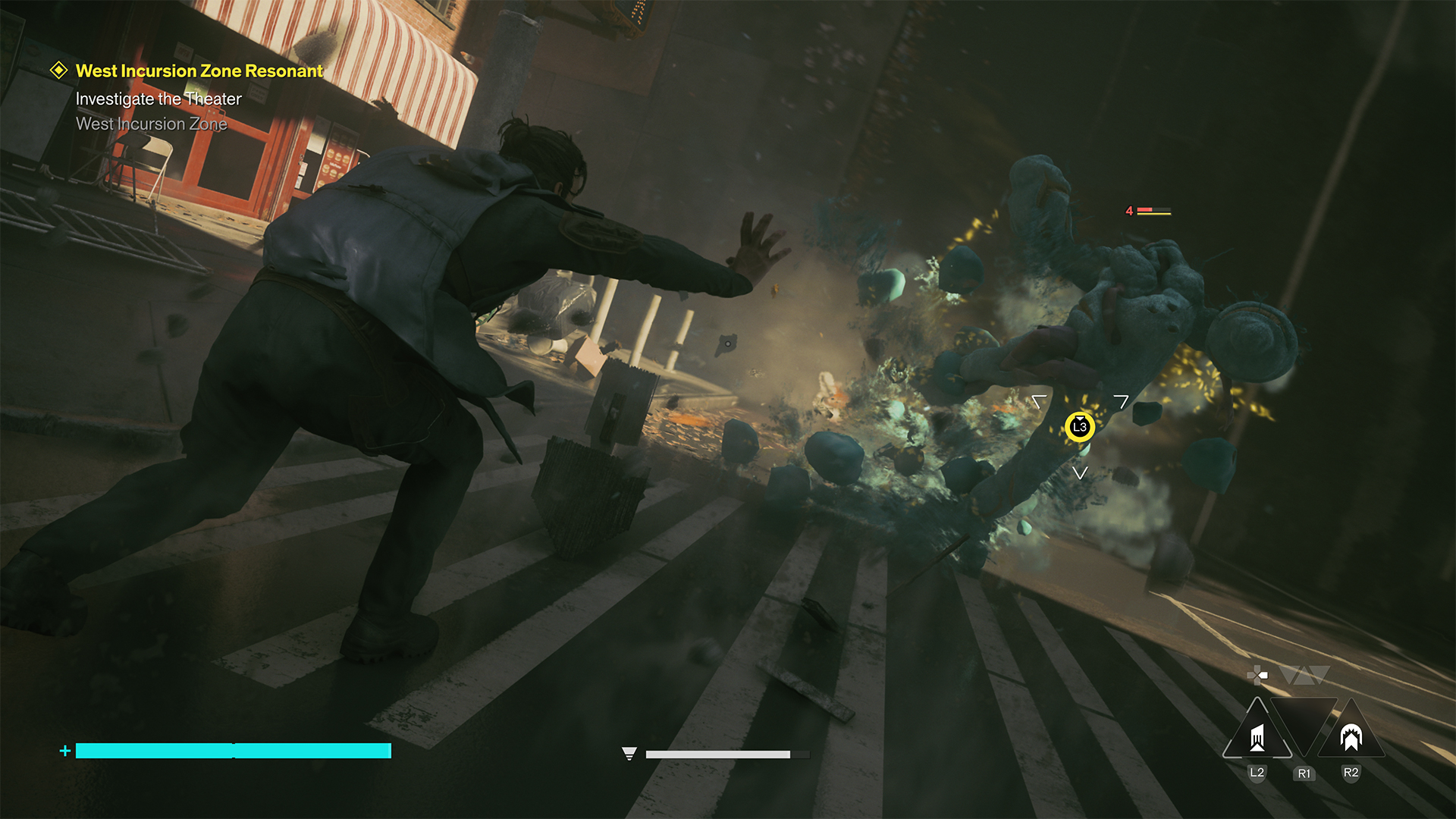Dylan fighting a Resonant enemy in the West Incursion Zone